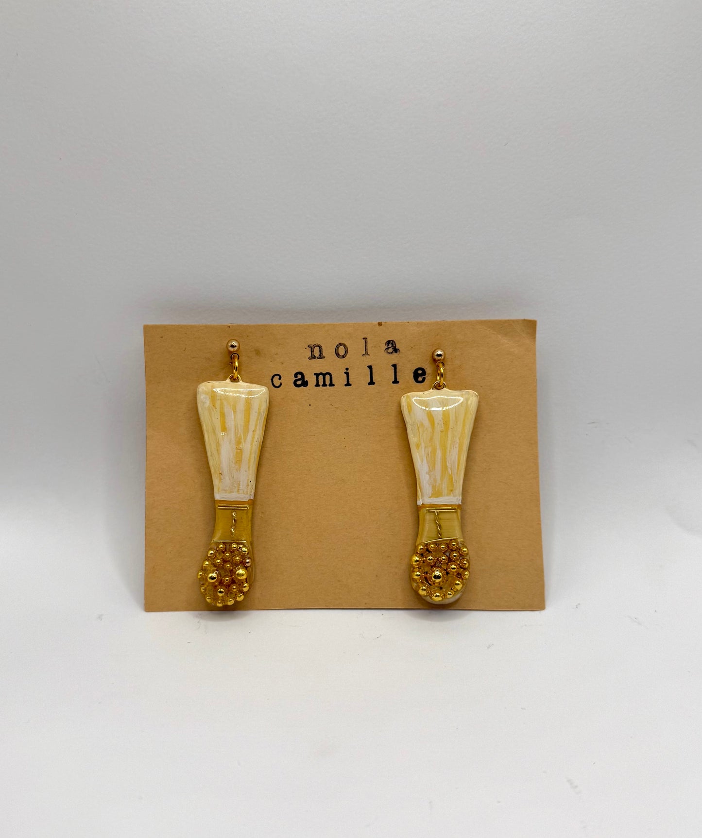 Hand-Made Clay Bassoon Reed Earrings